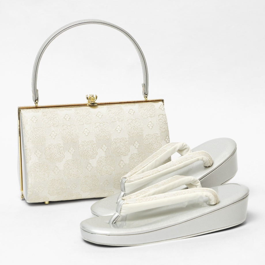 和装 草履 バッグ セット 帯地 ベージュ クリーム フリーサイズ