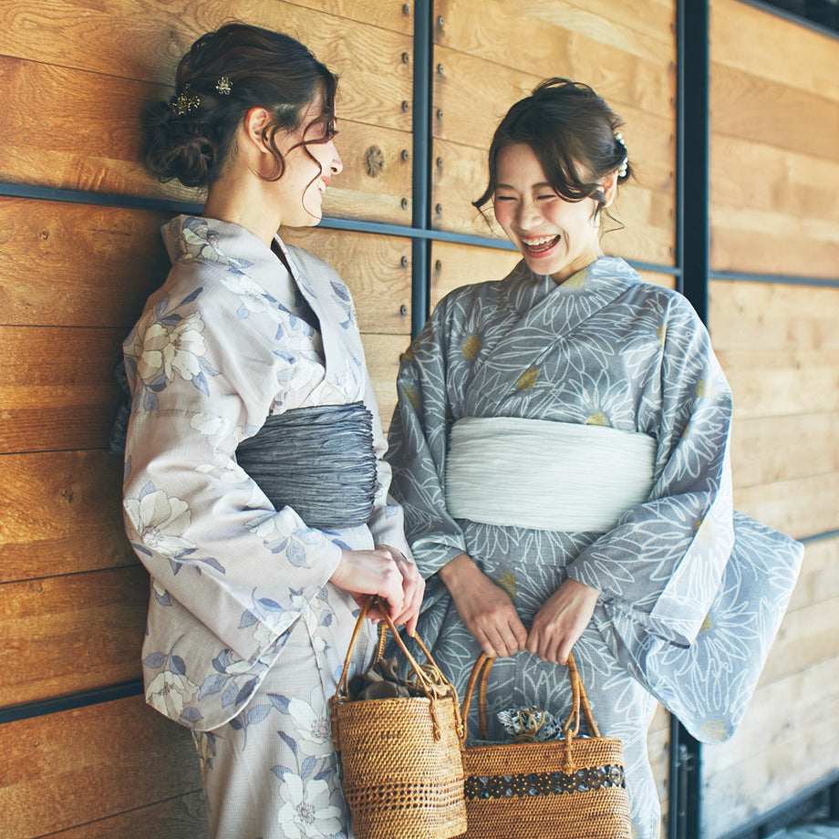 二部式浴衣 2点 セット 帯 花柄 簡単 二部式 セパレート 【 浴衣 綿