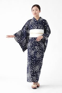 二部式浴衣 3点 セット 帯 下駄 花柄 簡単 二部式 セパレート