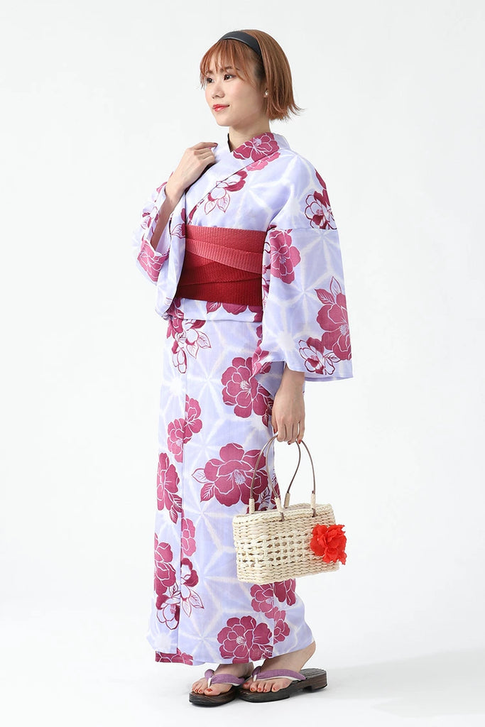 イベント浴衣 3点セット 浴衣 帯 下駄 20柄 カルキュロ 大人 セット