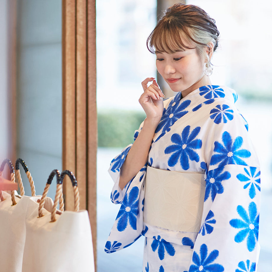 イベント浴衣 平織 3点セット 浴衣 帯 下駄 大人 セット 女性