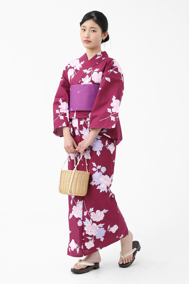 たゆたふセレクト浴衣 平織 3点セット 浴衣 帯 下駄 作り帯 柄