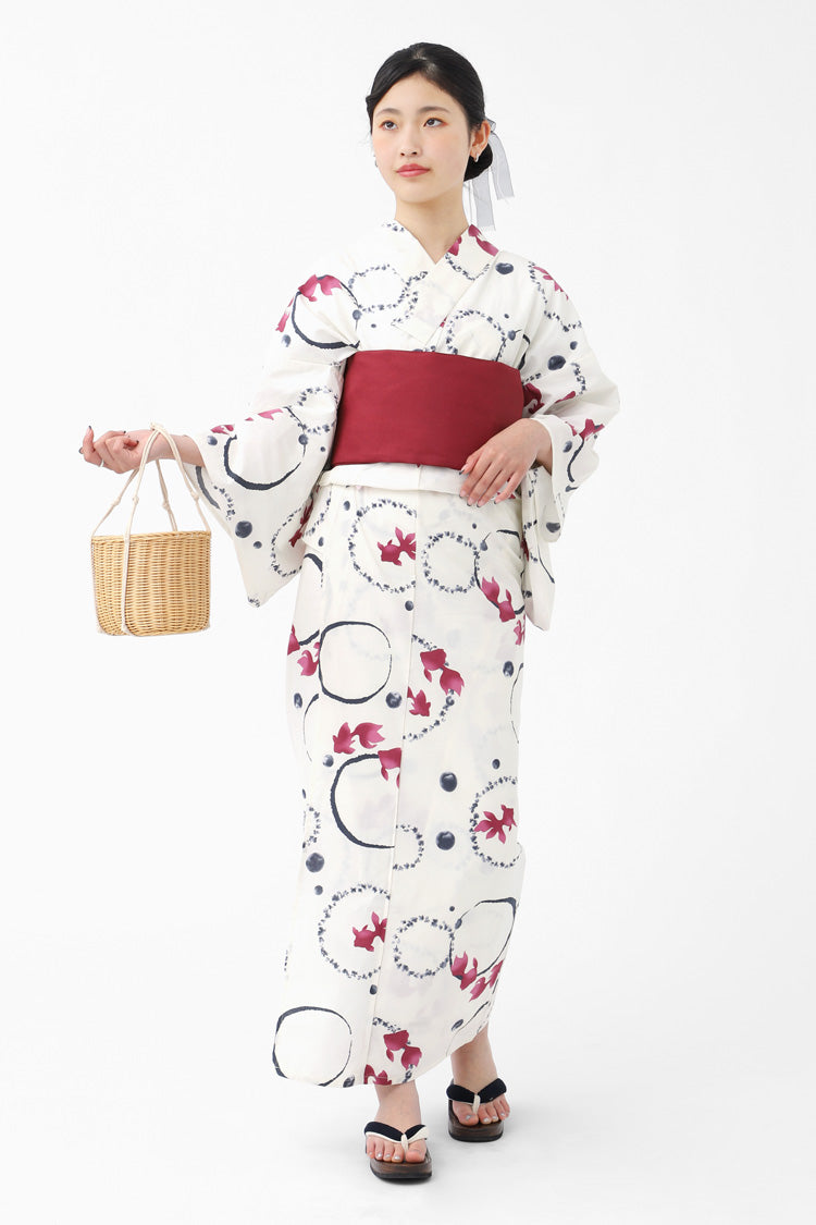 たゆたふセレクト浴衣 平織 3点セット 浴衣 帯 下駄 作り帯 柄