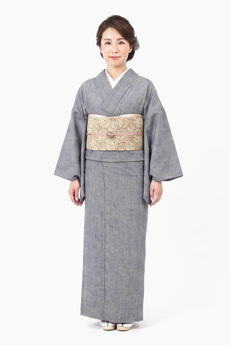 木綿 着物 久留米織 木綿着物 日本製 単衣 洗える着物 お仕立て上がり