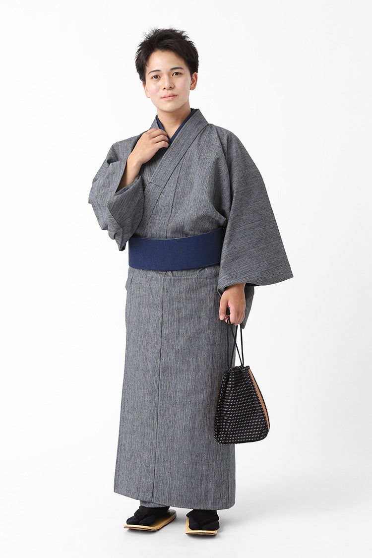 BOTAN メンズ 久留米織 木綿 着物 日本生地