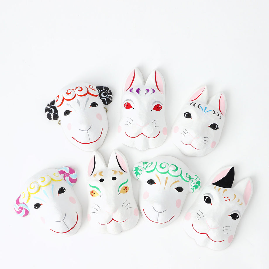 お面 ハンドメイド 森恭仁子 オリジナル たゆたふ うさぎ ひつじ 日本