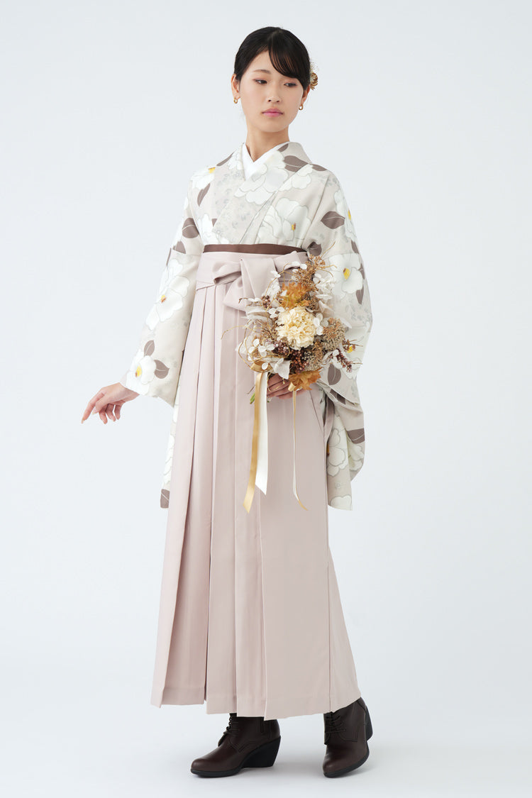 レディース 袴3点セット ベージュ