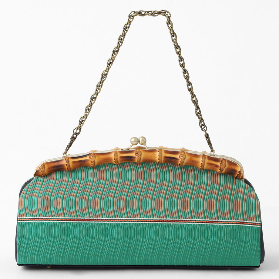 博多織 竹バッグ 日本製 和装バッグ 帯地 正絹 献上柄 レディース