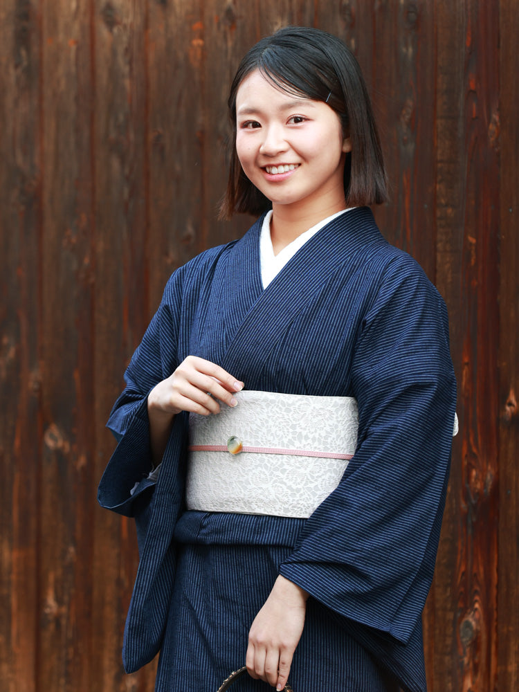 木綿 着物 久留米織 木綿着物 単衣 洗える着物 お仕立て上がり