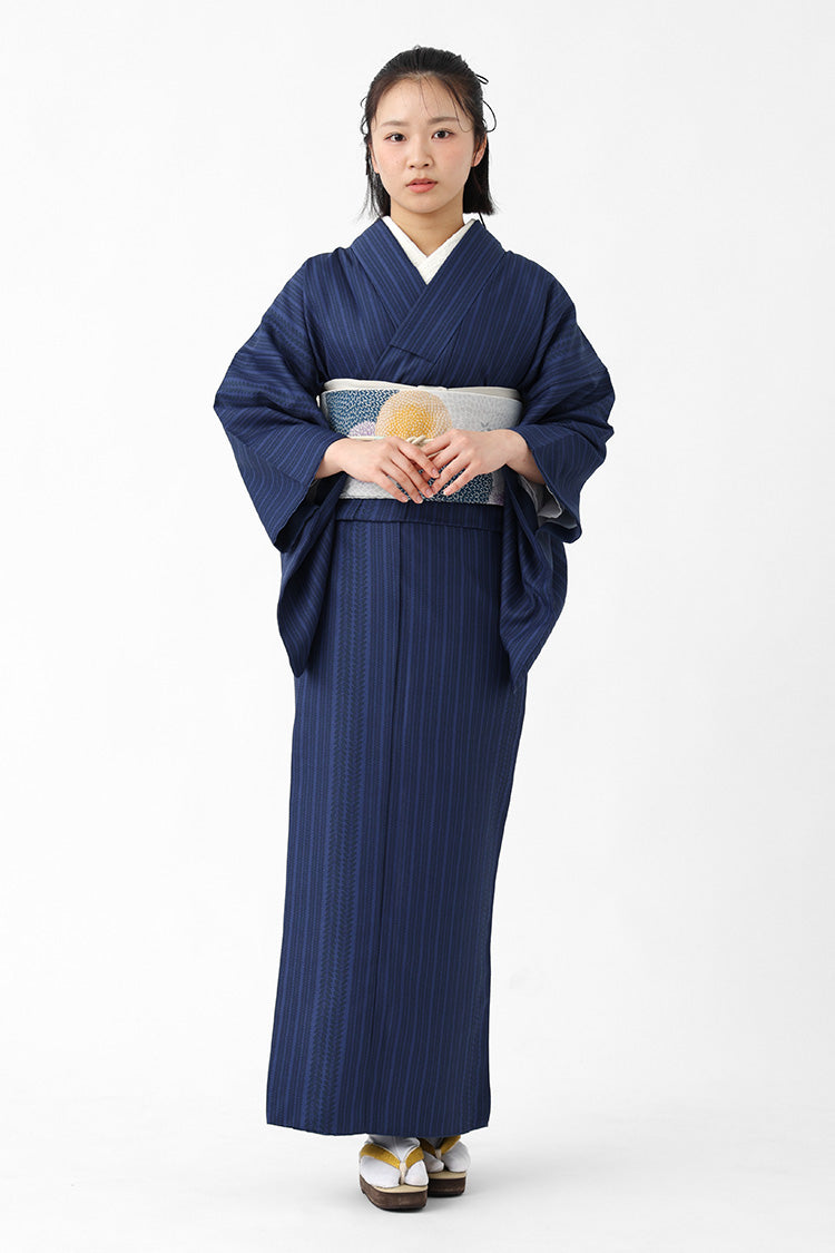 洗える 着物 袷 2点セット WA・KKA ワンタッチ京袋帯 ROCCA 六花