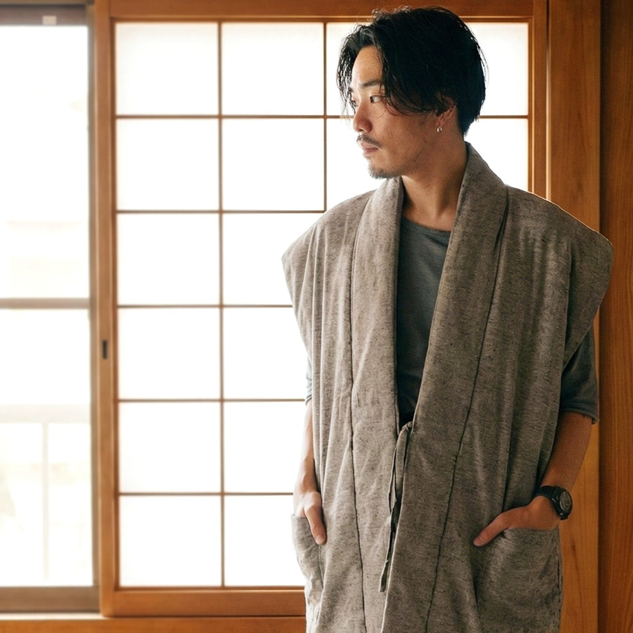 半纏 はんてん ポンチョ ベスト 袖なし どてら 丹前 どんぶく