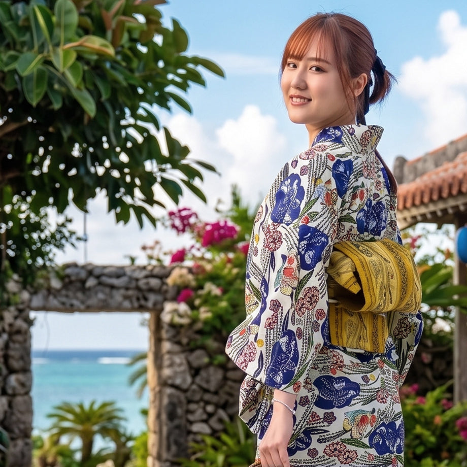 浴衣 レディース 琉球紅型 琉球紅型事業協同組合 監修 綿100％ 日本製