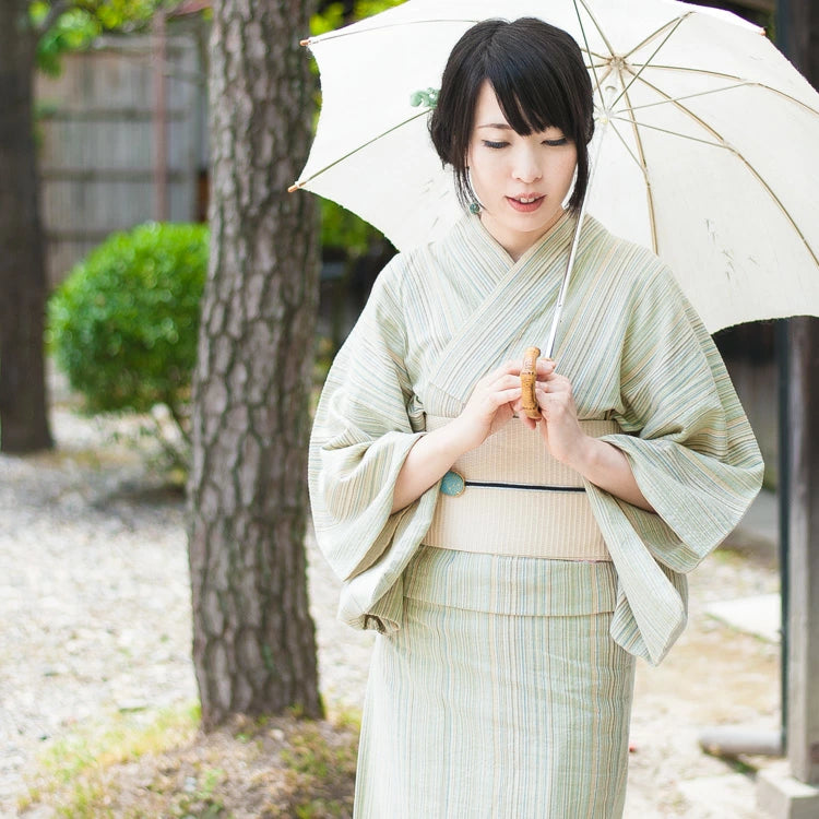 大人の【浴衣】単衣・夏着物としてもok 新品❗️ しじら織 ゆったりサイズ 浴衣 大人 落ち着いた シンプル 単品 しじら織 久留米 着物