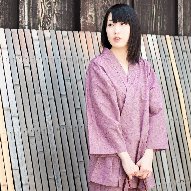 作務衣 女性 おしゃれ レディース 久留米 日本製 六花/ROCCA M L LL セットアップ【 作 務 衣 さむえ 普段着 久留米織 洗える 作業着 部屋着 パジャマ ピンク ワイン 紺