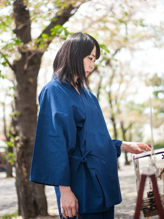作務衣 女性 おしゃれ レディース 久留米 日本製 六花/ROCCA M L LL セットアップ【 作 務 衣 さむえ 普段着 久留米織 洗える 作業着 部屋着 パジャマ ピンク ワイン 紺