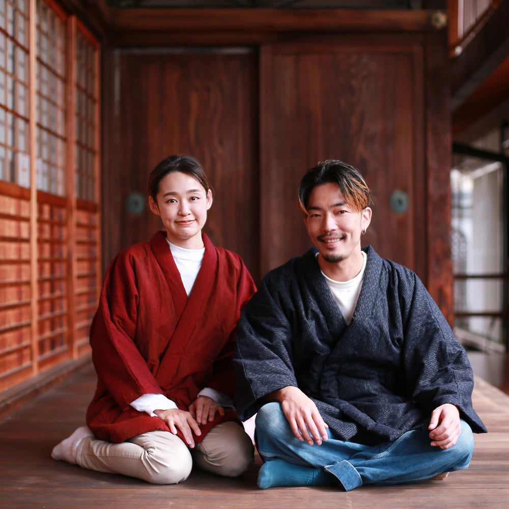 23AW 宮田織物 SOWBOW 半纏 色っぽい ちゃんちゃんこ リバーシブル 