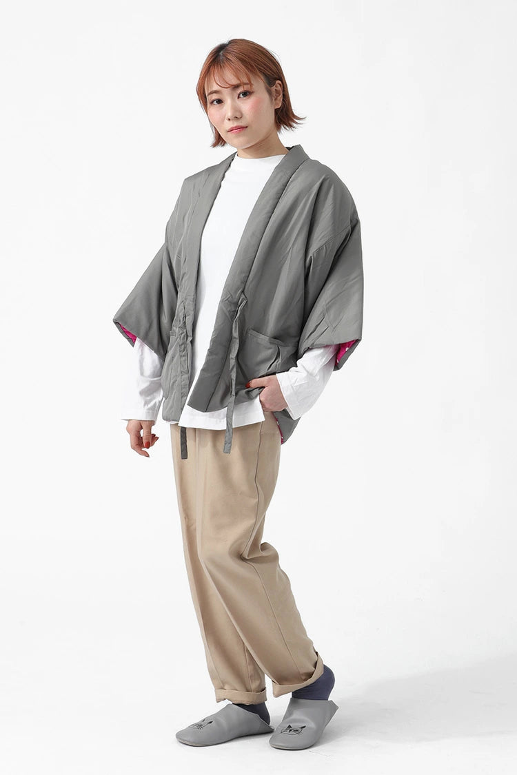 はんてん リバーシブル 五分丈 ポリエステル レディース 【 無地 水玉 はんてん リバーシブル 五分丈 ポリエステル レディース 【 無地 水玉