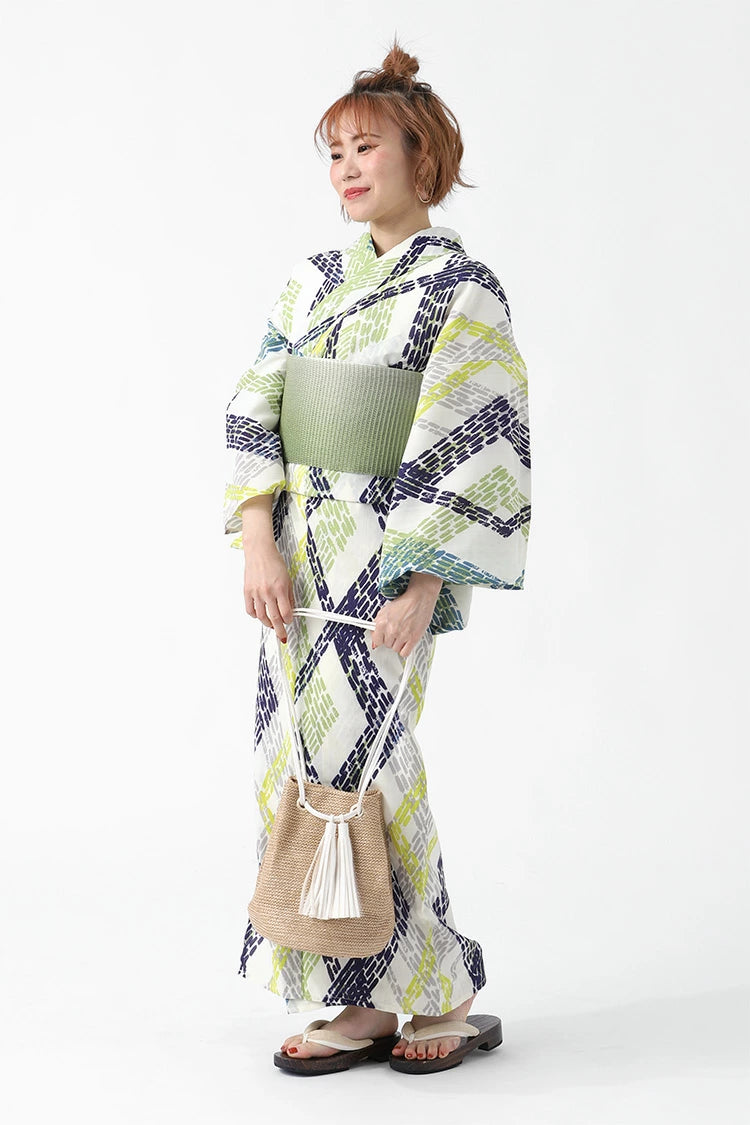 街ブラ浴衣 3点セット 浴衣 帯 下駄 20柄 カルキュロ 大人 セット 女性
