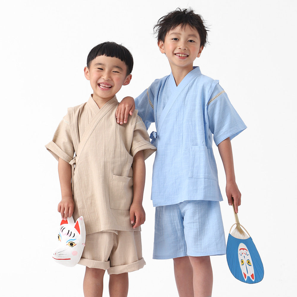 BOTAN キッズ 綿100% 久留米 しじら織 甚平