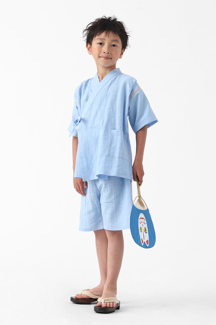 BOTAN キッズ 綿100% 久留米 しじら織 甚平